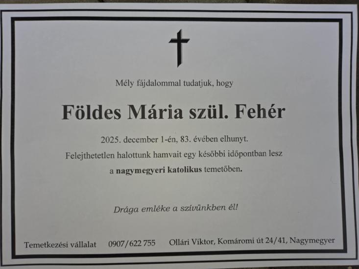 Smútočný oznam - Gyászjelentés Smútočný oznam - Gyászjelentés